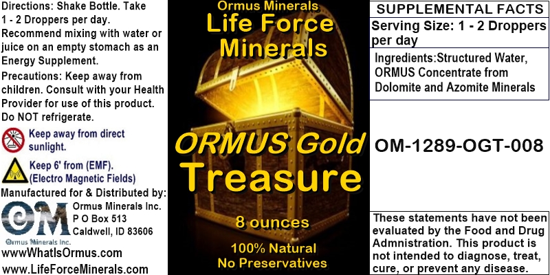 Life Force Minerals Ormus Gold Treasure